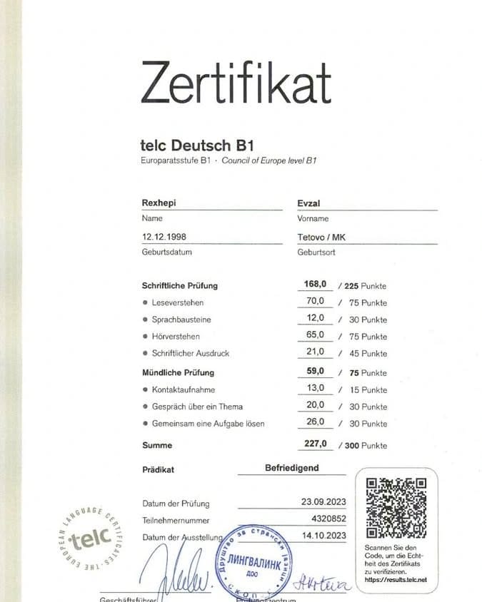 telc b1 ohne Prüfung online kaufen