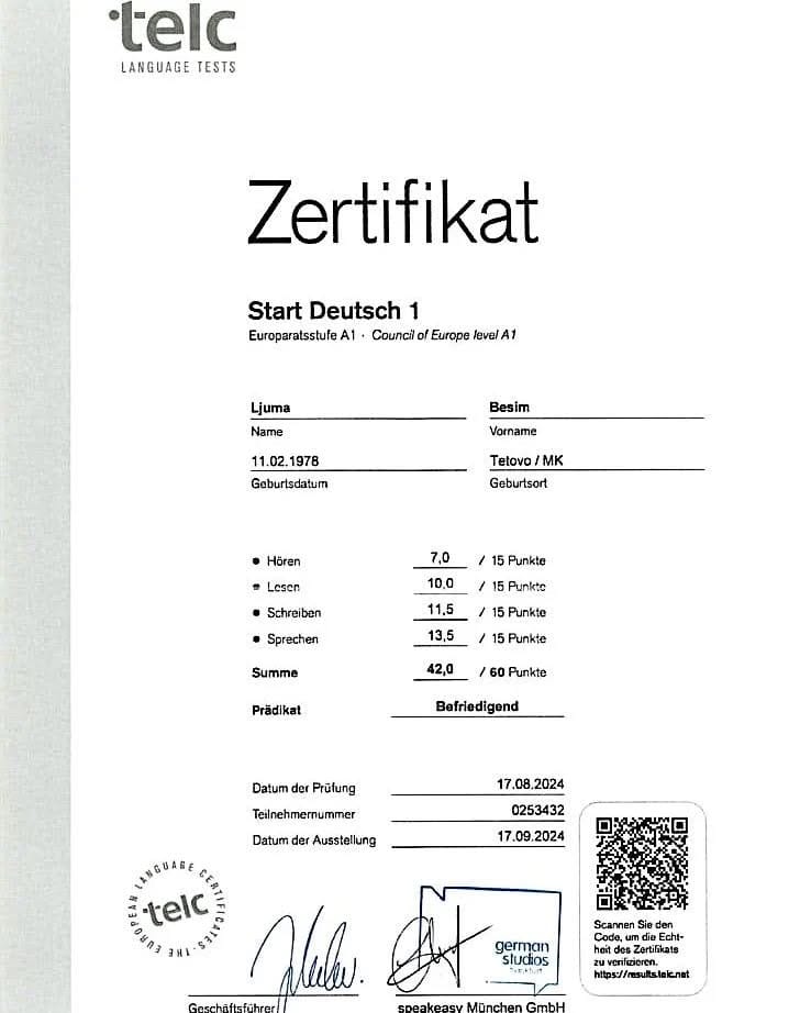 telc b1 ohne Prüfung online kaufen