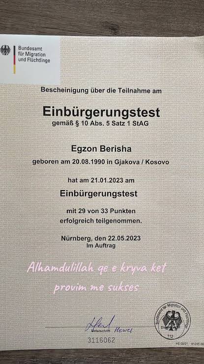 Einbürgerungstest B1 in Deutschland online kaufen