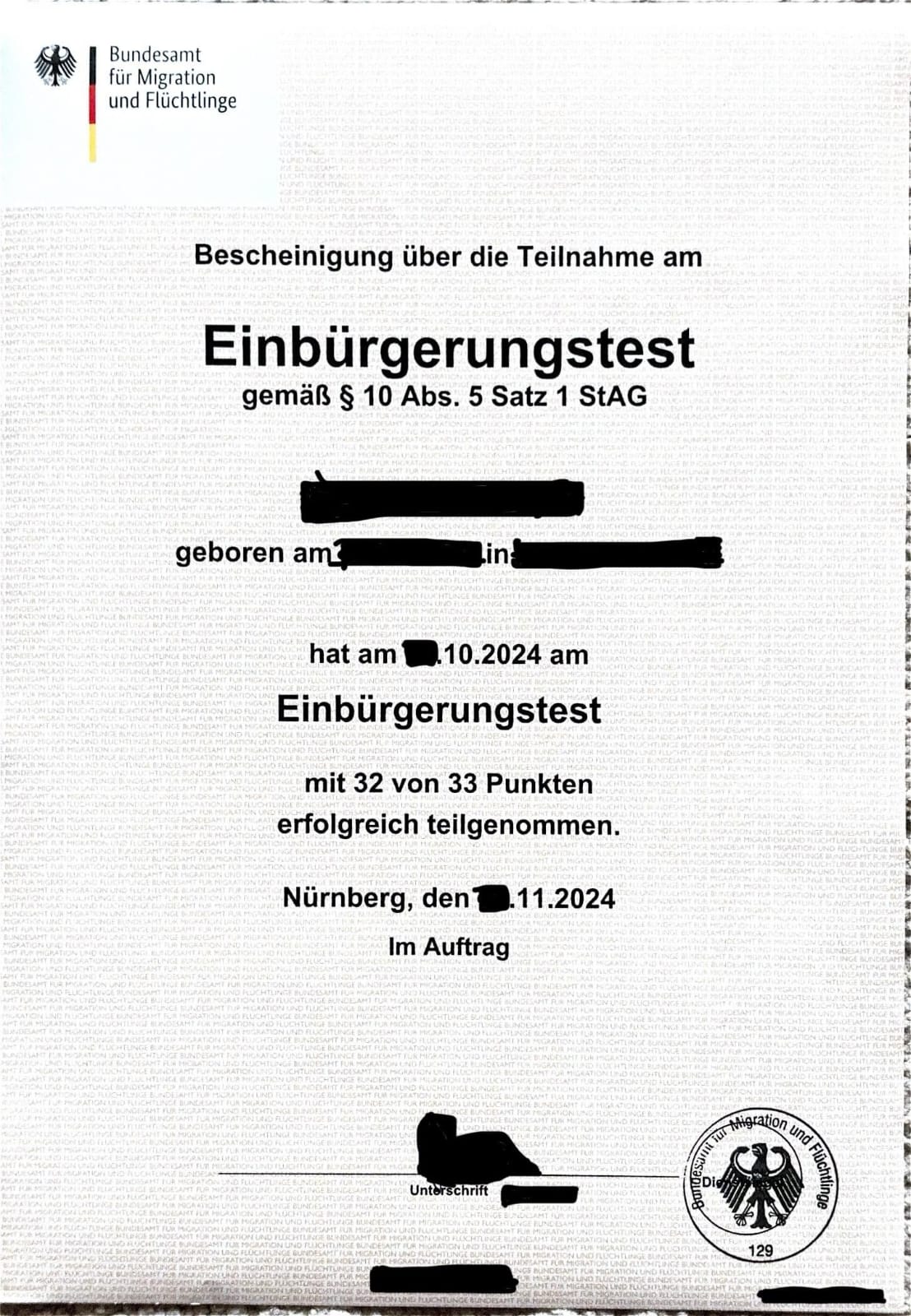 Einbürgerungstest Hamburg Termine